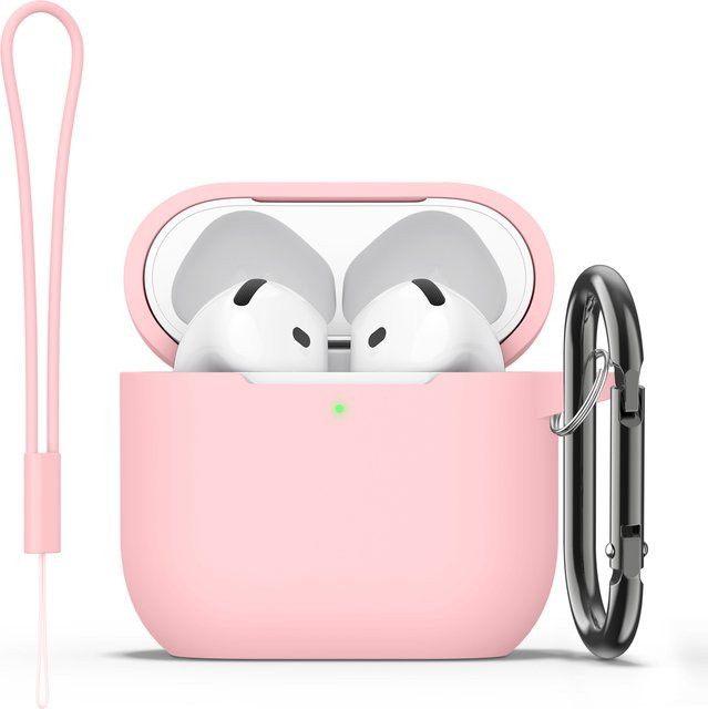 Silikon-Schutzhülle für Apple AirPods 4 in Schwarz und Pink - Bild 1