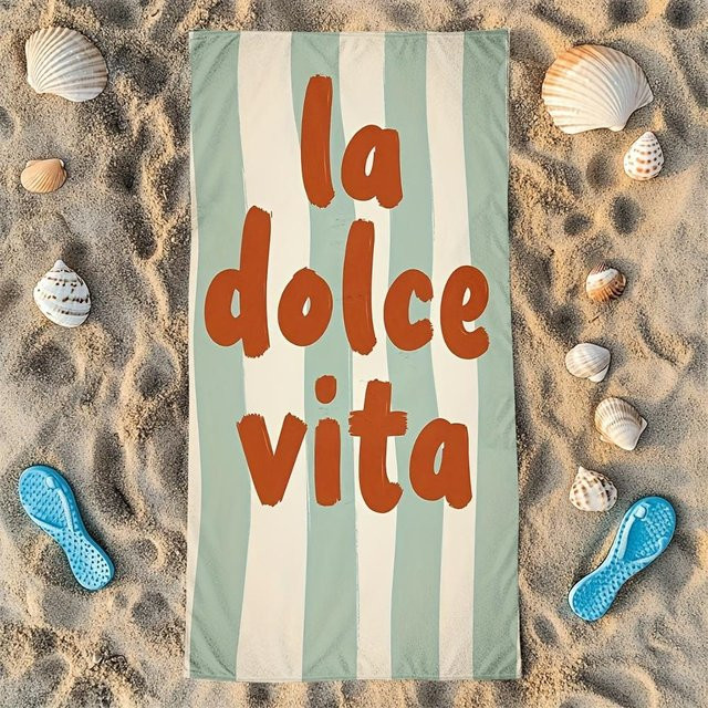 La Dolce Vita Schnelltrocknendes Strandtuch von JMG Household Supplies, Unisex Reisehandtuch aus Polyester, Multicolour, B/H: 80 x 160 cm - Bild 1
