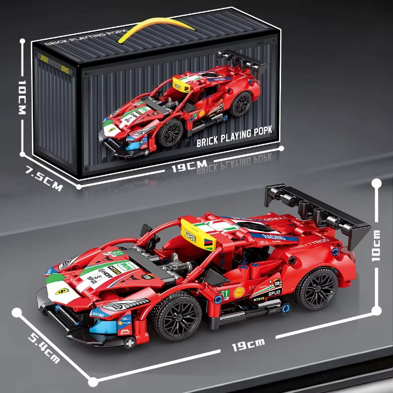 YUNBEIDI Rennwagen-Bausteinmodell, 1:20, Rot - Bild 2