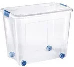 Tontarelli Combi Box Aufbewahrungsbox mit Rollen, transparent/blau, 67 l - Bild 1