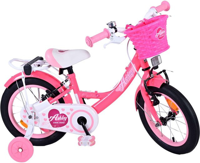 TPFSports Ashley Kinderfahrrad, Mädchen, 14 Zoll, Rot/Rosa, 2 Handbremsen - Bild 1