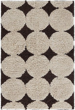 Jotex Badematte MARIANNE in Braun und Beige mit grafischem Design, rechteckig und rutschfest - Bild 1
