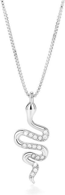 YIRAN Jewelry Schlangenanhänger-Halskette, Kupfer, Silber, Zirkonia, Damen - Bild 1