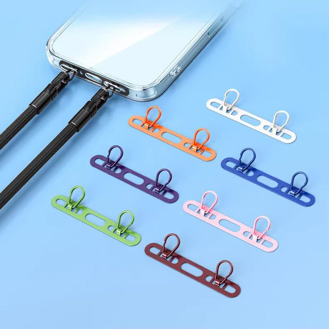 OAKCHARM Handy Lanyard Patch aus Edelstahl mit Doppel-Schnalle in Transparent - Bild 1