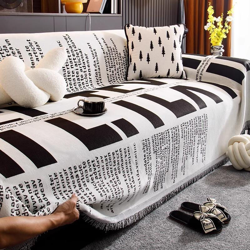 Super Six Chenille Sofaüberwurf mit geometrischem Muster, Waschbarer Sofaüberzug für alle Jahreszeiten, B/H: 180 x 130 cm - Bild 11