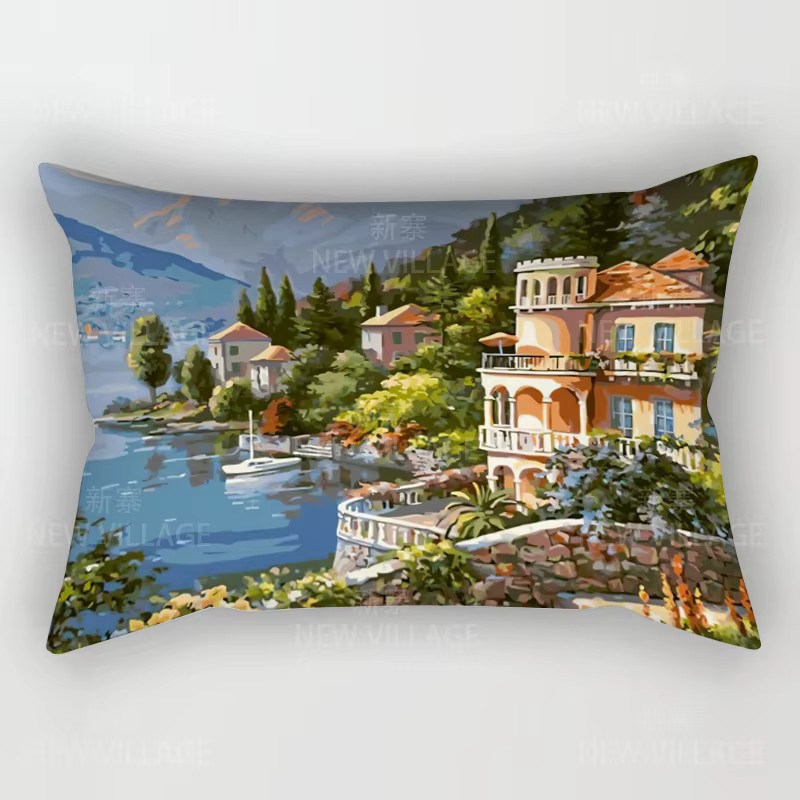 Ungerahmt Home Herbst Dekokissenbezug im Ölgemälde-Stil, Mehrfarbig, B/H: 50 x 30 cm - Bild 2