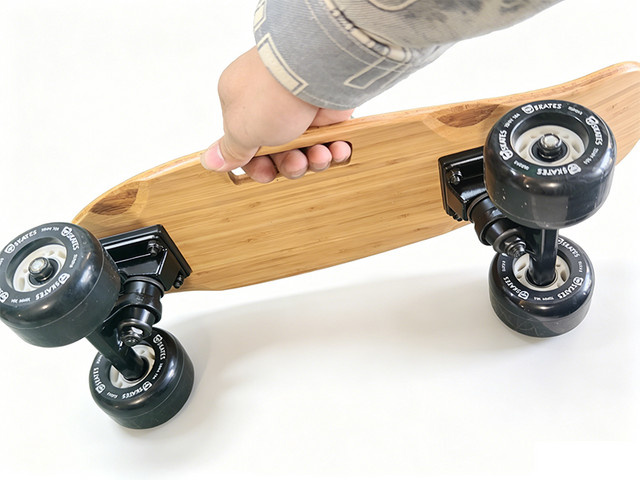smuuthstar Mini-Skateboard Cruiser, 17-Zoll, Einzelkick-Fishboard mit Griff, 4 Räder - Bild 1