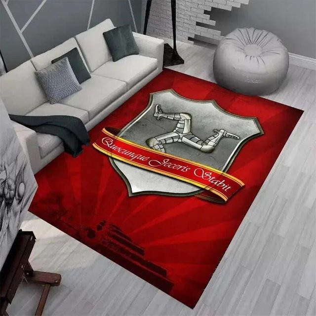 Karpetti Teppich Isle of Man TT Motorradwettbewerb, modern und waschbar, Polyester, Farbe: Rot, B/T: 80 x 120 cm - Bild 1