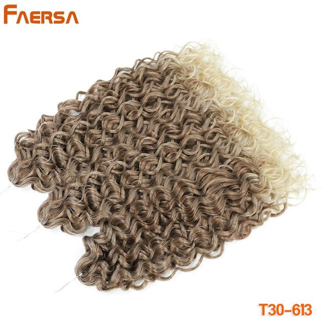 Faersa Hair Häkelhaarverlängerung, Ombre-Blond, 18 Zoll, Unisex - Bild 1