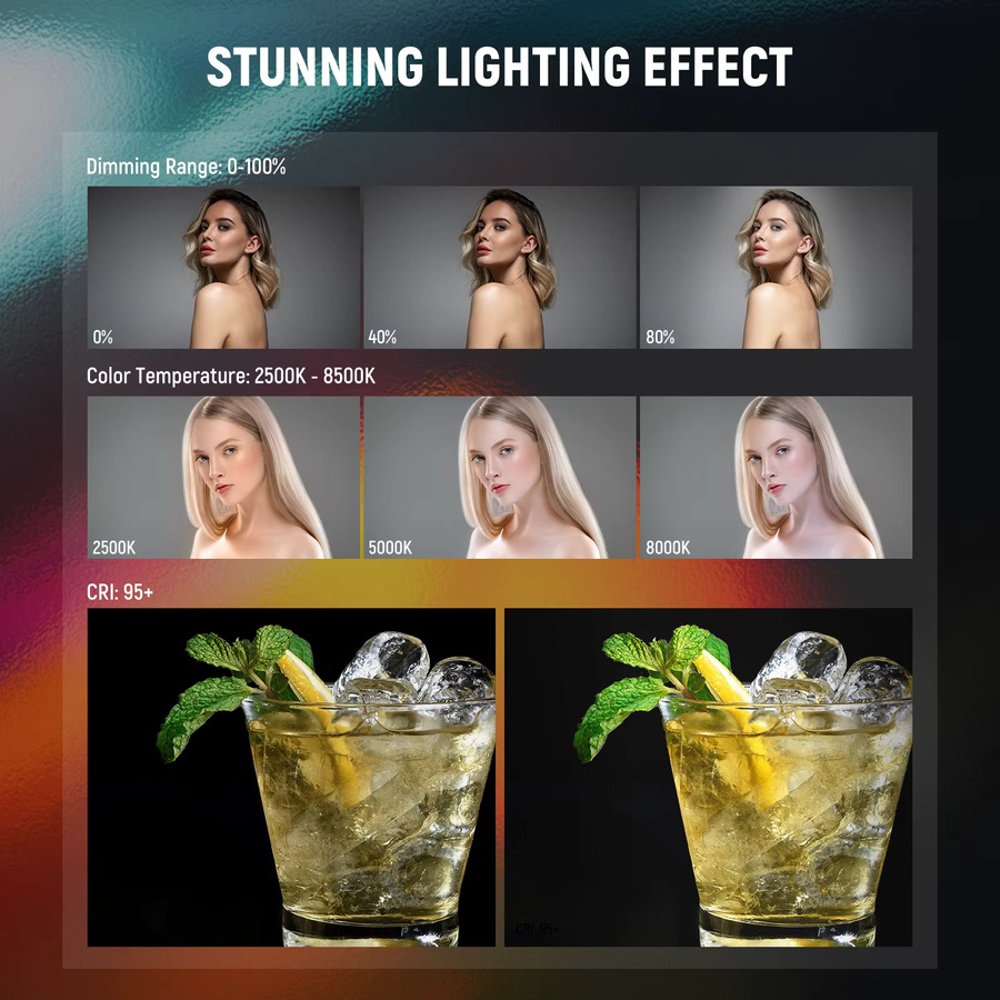 NEEWER RGB-Lichtstab mit APP-Steuerung, magnetische LED-Röhrenleuchte für Fotografie und Video, Farbtemperatur 2500 K bis 8500 K, Schwarz - Bild 2