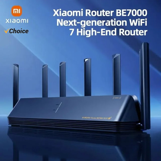 Xiaomi Mi Router BE7000 WiFi 7 Tri-Band Mesh Router in Schwarz mit 4 x 2,5 G Ethernet-Ports und USB 3.0 - Bild 1