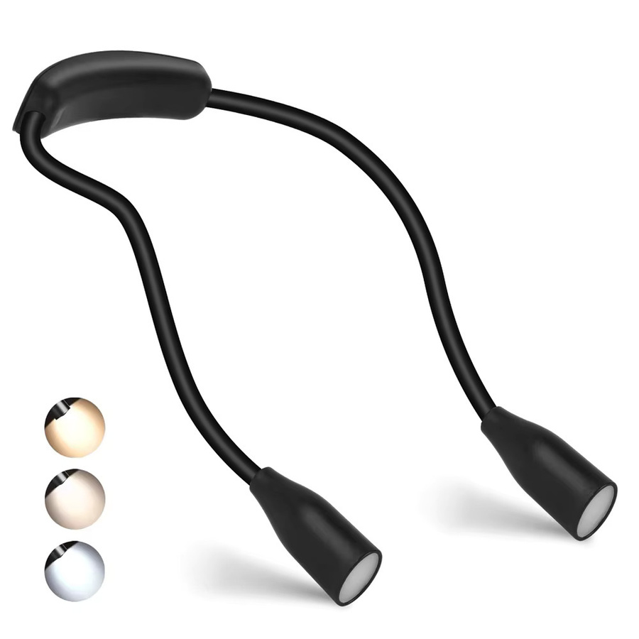 KDULIT LED-Nackenleselampe in Schwarz mit flexiblem 360 Grad Arm und Touch-Bedienung - Bild 7