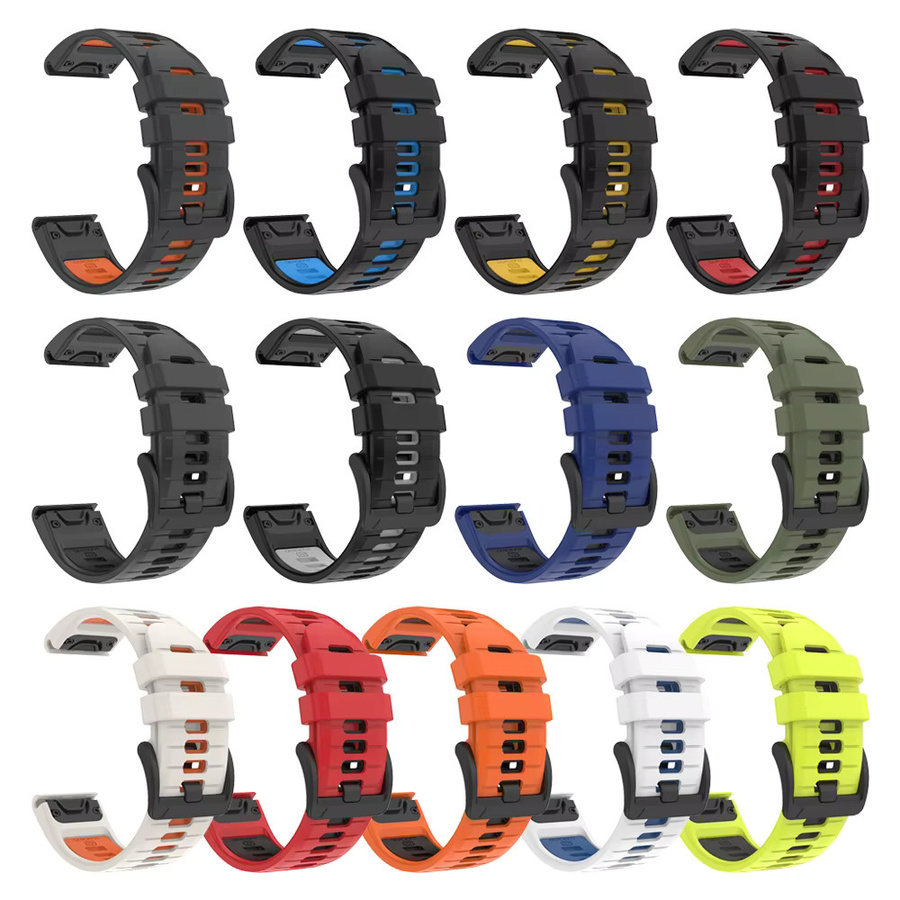 Silikonarmband für Garmin Fenix 8 Pro AMOLED, E 7 7X, 6 6X, 5 5X, Tactix, Enduro 3 und Forerunner 970 mit Quick Fit Anschluss, Breite: 26 mm, Höhe: 22 mm - Bild 6