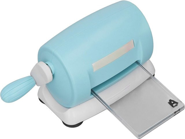 Shoemst DIY Prägemaschine mit A und B Platten als Handkurbel Stanzmaschine für Papierhandwerk in Grau und Blau - Bild 1