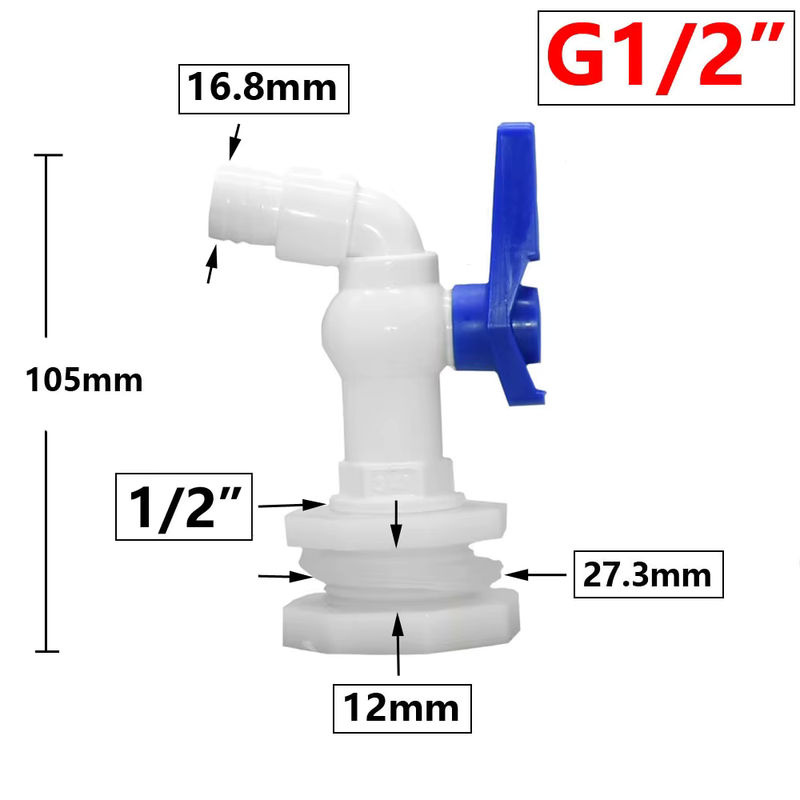 IBC Tank Adapter Ventil mit S60X6 Grobgewinde und Quick Connect Wasserhahn Anschluss 1/2 und 3/4 Zoll Fitting für Garten und Wasserhahn - Bild 2