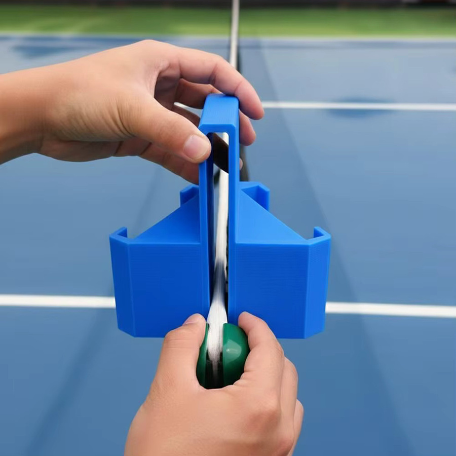 Padel-Tennis Kamera-Halterung zum Aufhängen am Tennisnetz mit Dual-Perspektive für Smartphone und Actionkamera in Schwarz oder Blau - Bild 2