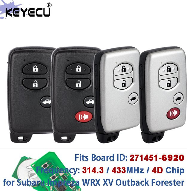 KEYECU Smart Card Remote Key Fob Platine 271451-6920 in Schwarz für Subaru Impreza WRX XV Outback Forester ab 2012 (314,3 MHz / 433 MHz) - Bild 1