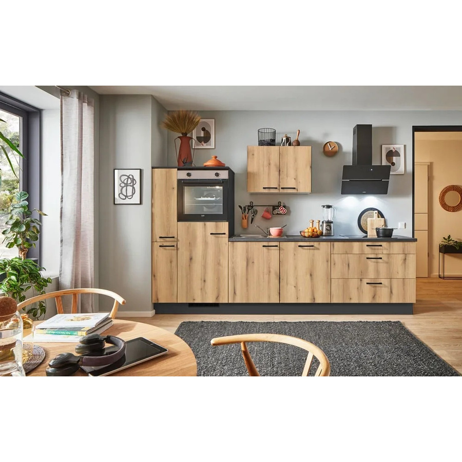 pino Küchenzeile Evoke Eiche mit integriertem Gerät und Seitenschrank, Breite: 310 cm - Bild 2