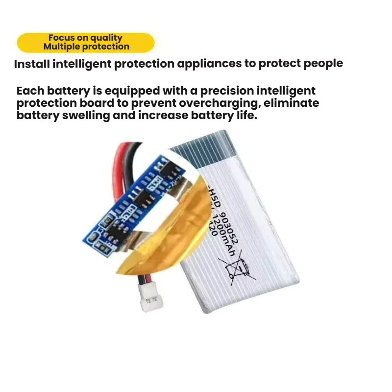 HONGXUNJIE Wiederaufladbare Batterie 3,7 V 1200 mAh kompatibel für 903052P Quadcopter Drohnenzubehör Ersatzteil - Bild 2
