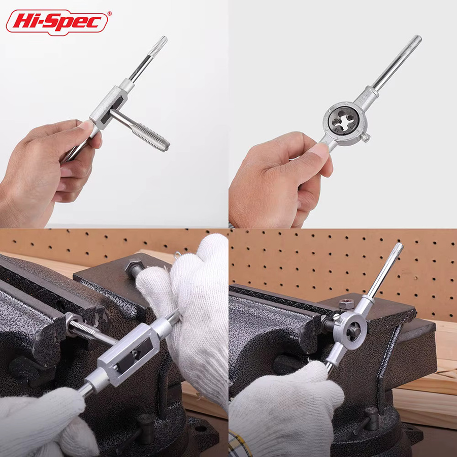 Hi-Spec Mechanic Gewindebohrer- und Matrizensatz aus legiertem Stahl in Silber - Bild 3