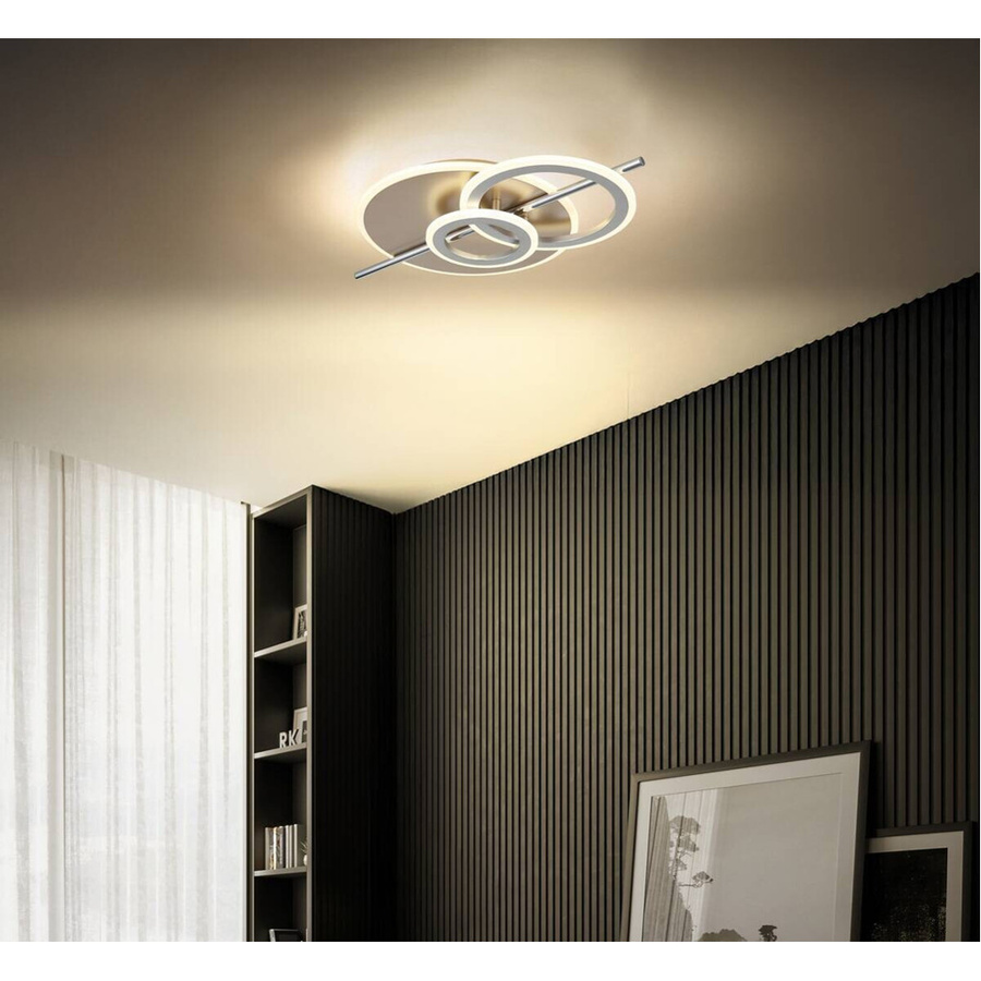 GLOBO LED-Deckenleuchte NORRIS in Champagner aus Metall, B/H/T: 32 x 8,5 x 55 cm - Bild 2