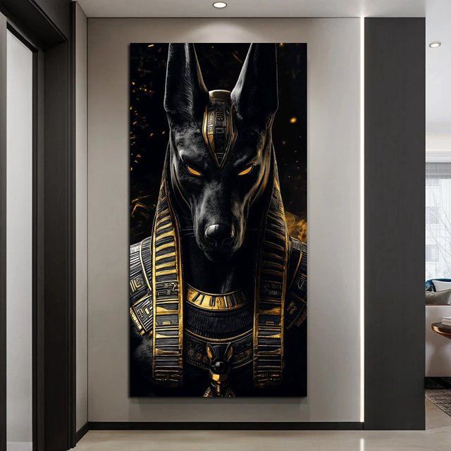 DIY Diamant-Malerei-Set Anubis Symbol mit Full Drill Mosaik-Stickerei in Schwarz und Gold, B/H: 100 x 200 cm - Bild 1
