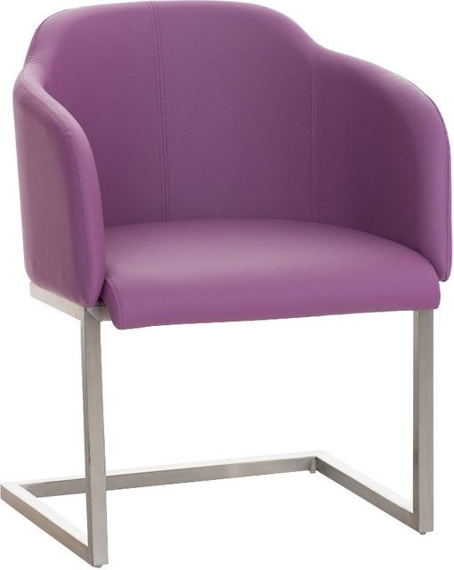TPFLiving Besucherstuhl Magna in Lila mit Kunstleder und Edelstahlgestell, B/T/H: 52 x 84 x 120 cm - Bild 1