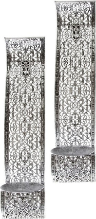 My Flair Wandkerzenhalter Nandi Ornament Silber 2er-Set