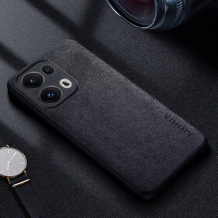 Luxus-Handyhülle aus Leder für Oppo Reno 13 Pro F in Grün im Retro-Business-Stil - Bild 2