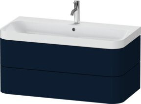 Duravit Möbelwaschtisch Happy D.2 Plus in Blau s-matt mit 1 Handtuchhalter und 2 Schubladen, B/T: 97,5 x 49 cm - Bild 1