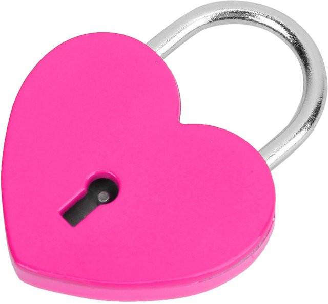 Toys Arts Herzschloss Vorhängeschloss aus Metall in Pink, 45 x 59 mm - Bild 1