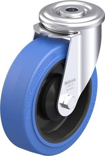 Blickle Stahlblech-Lenkrolle LER-POEV 125KA-SB in Schwarz und Blau mit 125 mm Rad-Durchmesser und 150 kg Tragfähigkeit - Bild 1
