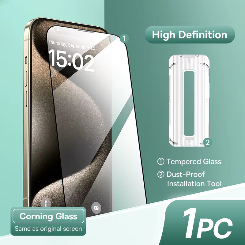Baseus Displayschutzfolie aus Corning gehärtetem Glas mit Anti-Peeping-Funktion und Auto-Installation für iPhone 17, 16, 15, 14, 13 Pro Max Plus, transparent, 0,4 mm - Bild 5