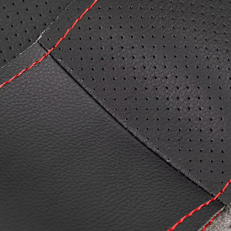 FOXSN Lenkrad Abdeckung aus Leder in Schwarz für MINI Cooper F54 F55 F56 F57 F60 R50 R52 R53 R55 R56 R57 R58 R59 R60 R61 Modelle 17-18 High-Version - Bild 3