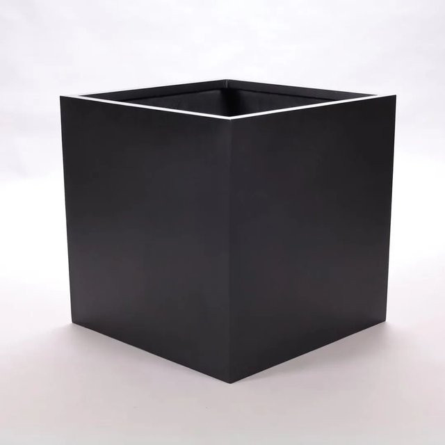 Pflanzkübel Elegant Einrichten aus Fiberglas, quadratisch, Schwarz-Matt, B/T/H: 90 x 90 x 90 cm - Bild 1