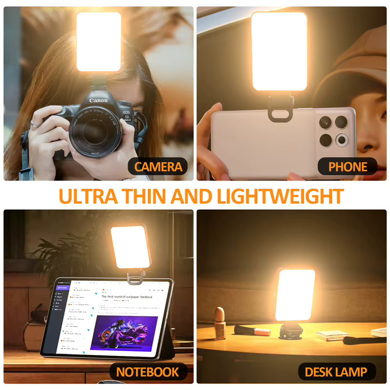 SZKOSTON Magnetisches RGB-LED-Fill-Light mit 2000mAh Akku in Schwarz für iPhone, DSLR und Laptop zur Fotografie und zum Live-Streaming - Bild 6