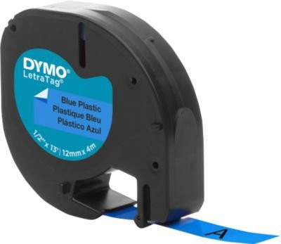 DYMO LetraTag Schriftbandkassette aus Kunststoff, Farbe: Ultrablau, Schriftfarbe: Schwarz, Breite: 12 mm, Länge: 4 m, S0721650 - Bild 2