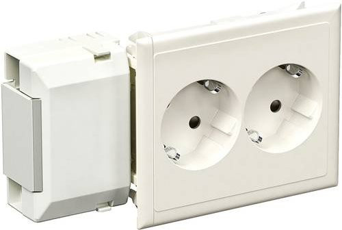 Schneider Electric 5951511 Einbaudose mit 2-fach Steckdose in Weiß - Bild 1