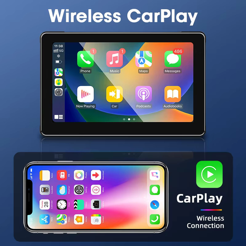 Jmcq Motorrad Dash Cam mit IPX7 wasserdichtem Display und CarPlay Funktion, Action Kamera in Schwarz - Bild 4
