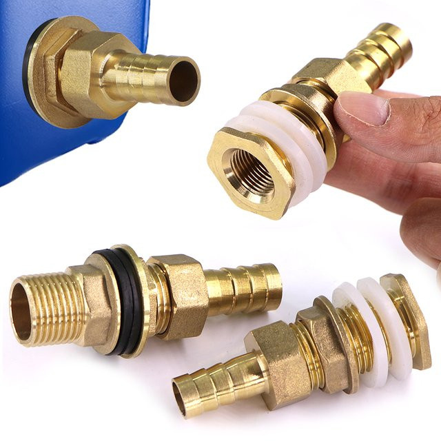 MUCIAKIE Messing Wassertank-Verbindung mit Pagoden-Schlauch-Adapter und doppelter Dichtungsscheibe für 6–19 mm Gartenbewässerung - Bild 1