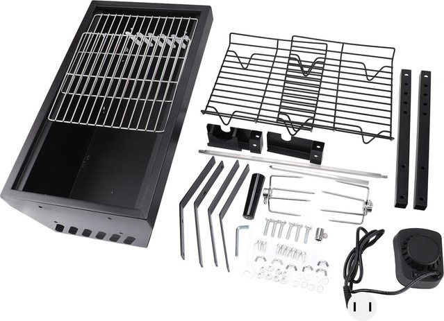 Aimo Elektrisches BBQ-Röster-Kit mit Rotisserie und 4W-Motor, Schwarz - Bild 1