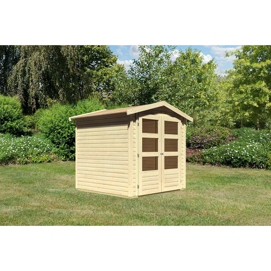 Karibu Holz-Gartenhaus Aesch Natur mit Satteldach, B/T: 182 x 182 cm - Bild 2