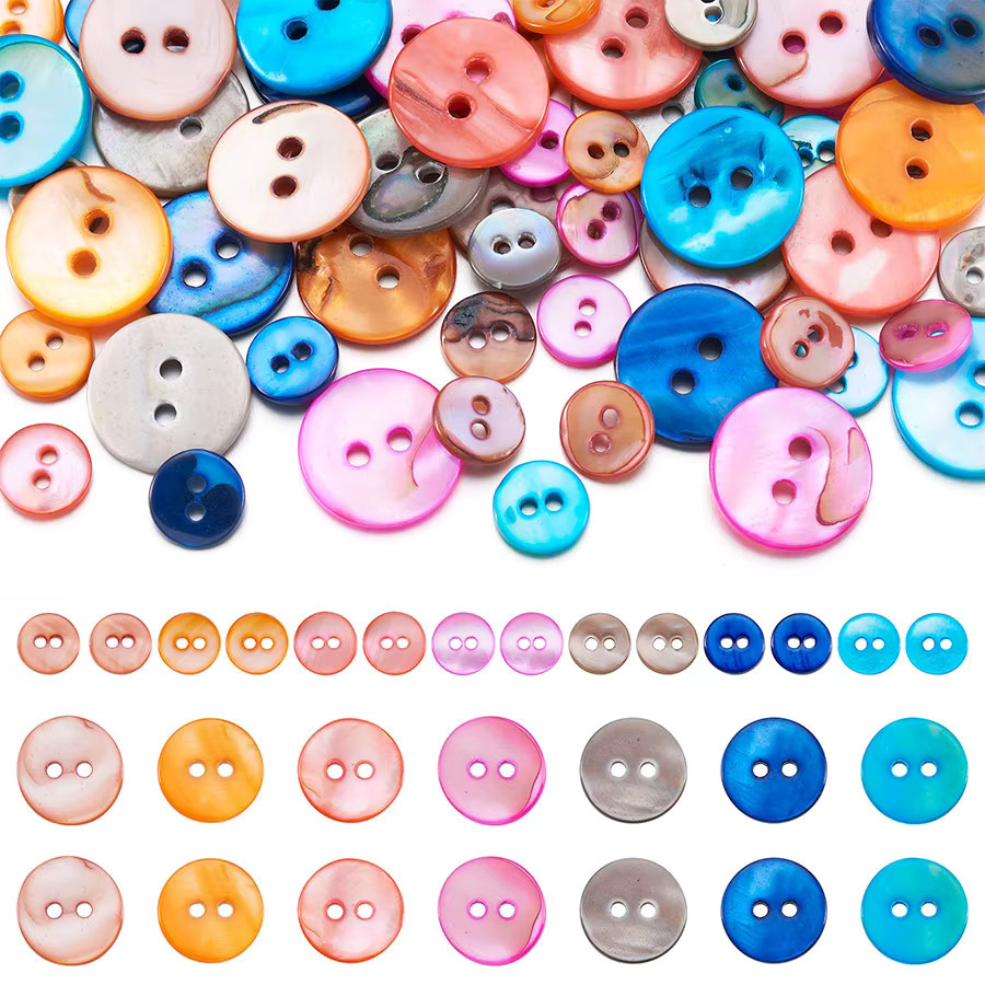 Bunte runde Kunststoffknöpfe für DIY-Handwerk und Nähprojekte in verschiedenen Größen, Multicolor - Bild 2
