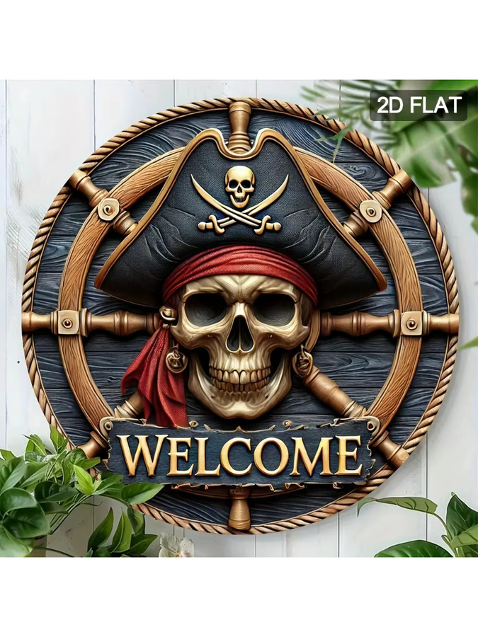 Potdemiel Maritime Wanddekoration aus Metall, Rundes Logo in Multicolour, Durchmesser: 20 cm - Bild 6