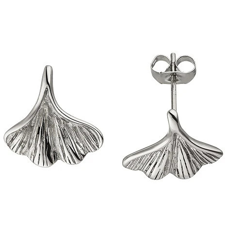 Colfem Ohrstecker Ginkgo, Edelstahl, Silber, Unisex - Bild 1