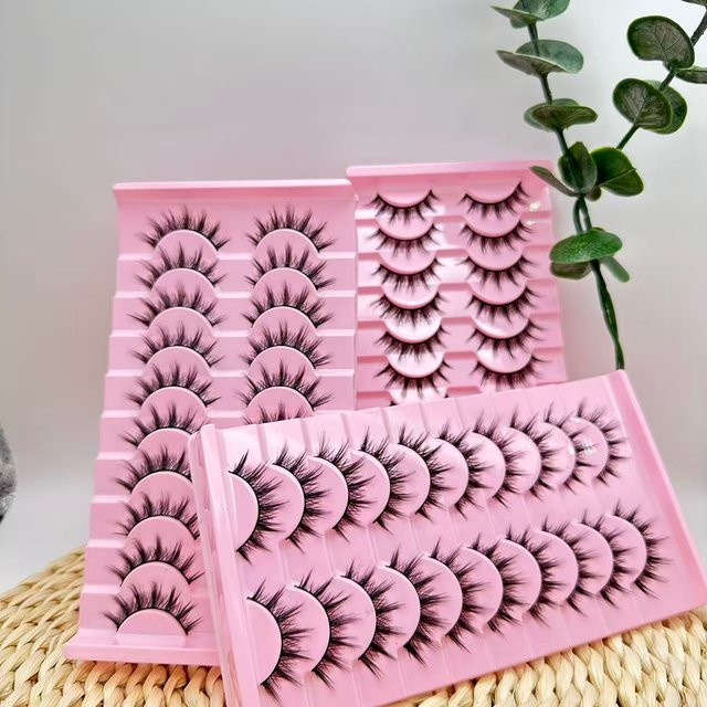 Künstliche Wimpern Dämonen-Stil, Schwarz, 10 Stück, Unisex - Bild 1