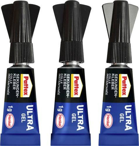 Pattex Sekundenkleber Ultra Gel Mini Trio, transparent, 3 g - Bild 1