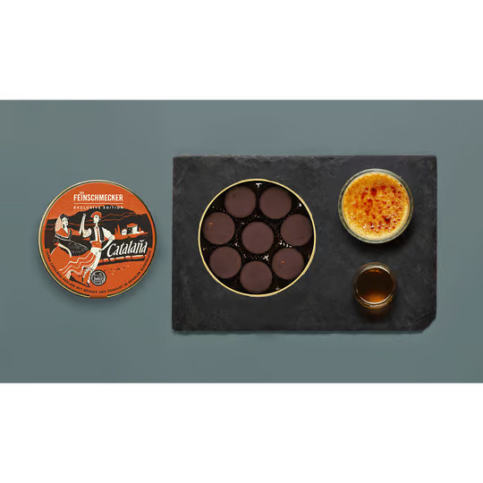 Goldhelm Crema Catalana Pralinen mit Brandy und Krokant in dunkler Schokolade 80 g - Bild 2