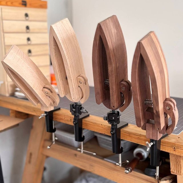 Tragbare Leder-Nähtechnik-Klemme aus Holz für Handwerk und Desktop-Arbeiten - Bild 1