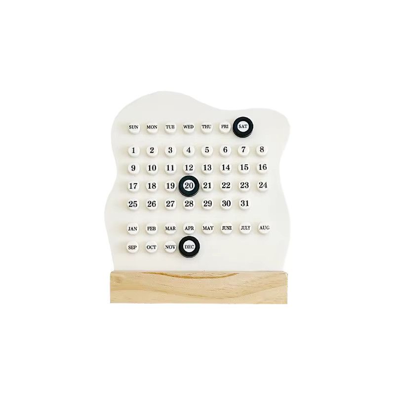 Ewiger Montessori Kalender aus Holz von CHENJ in Schwarz mit einstellbarem Wochen, Monats und Datumsdisplay für dein Home Office - Bild 2